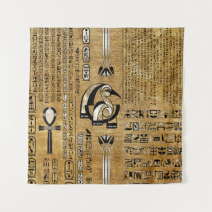 Thoth - Djhuty Egytian God - Gold en Pearl Wandkleed