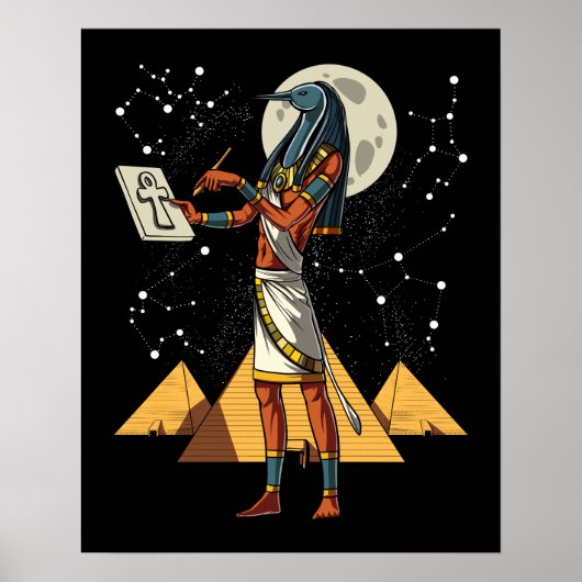 Thoth Egyptian God Ancient Pyramids Mythology Poster (Voorkant)