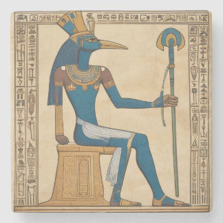 Thoth, Egyptische God. Smaragdgroene tabletten. Stenen Onderzetter