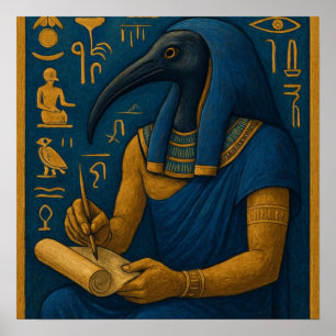 Thoth God Poster – Oude Egyptische Wijsheidskunst