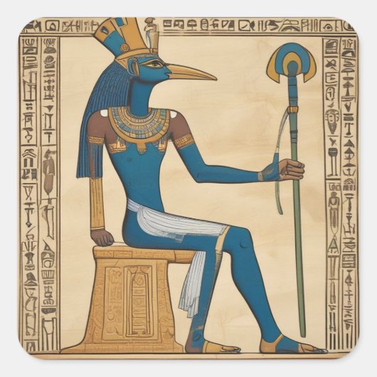 Thoth, oude Egyptische God Vierkante Sticker (Voorkant)