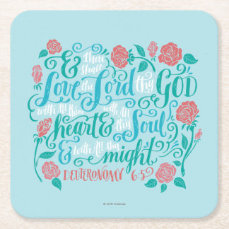 Thou Shalt houdt van de Heer Vierkante Kartonnen Onderzetter