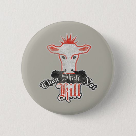Thou Shalt niet Kill Vegan Ronde Button 5,7 Cm (Voorkant)
