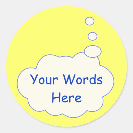 Thought Bubble-Sjabloon Ronde Sticker (Voorkant)