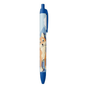 Thoughtful Shiba Inu Zwarte Inkt Pen