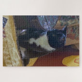 Thoughtful Tuxedo Cat Jigsaw Puzzle (Horizontal)
