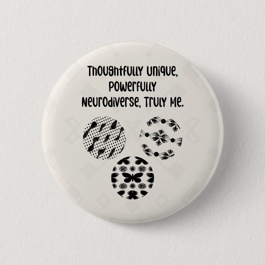 Thoughtfully Unique Powerfully Neurodiverse Truly  Ronde Button 5,7 Cm (Voorkant)