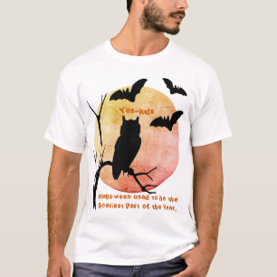Thoughts déplaisant Hibou d'Halloween et T-shirt c