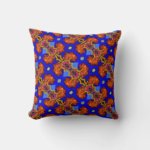 THP - 001 - Blauw & Sinaasappel - Sierkussen