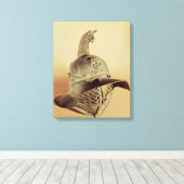 Thracische gladiatorhelm canvas afdruk (Insitu (Houten vloer))