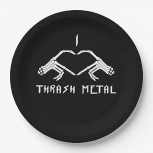 Thrash Skeleton Hands Heart Classic Papieren Bordje