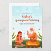 Thread Ceremony uitnodigingen & Upanayanam uitnodi (Voorkant / Achterkant)