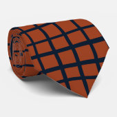 Thread Pattern (Navy en Rust (XV)) Stropdas (Opgerold)