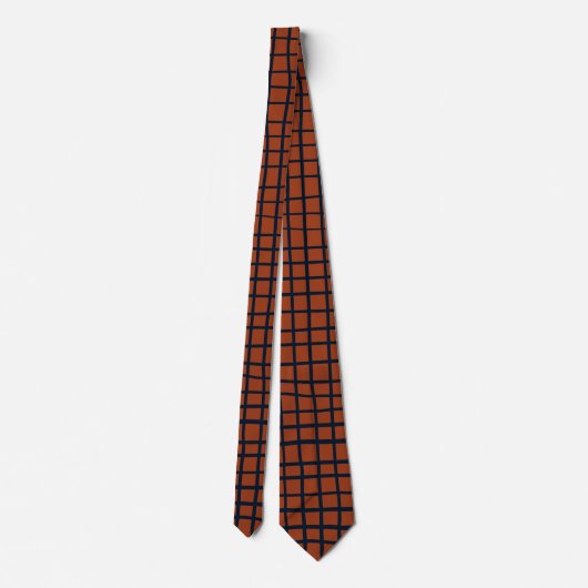 Thread Pattern (Navy en Rust (XV)) Stropdas (Achterkant)