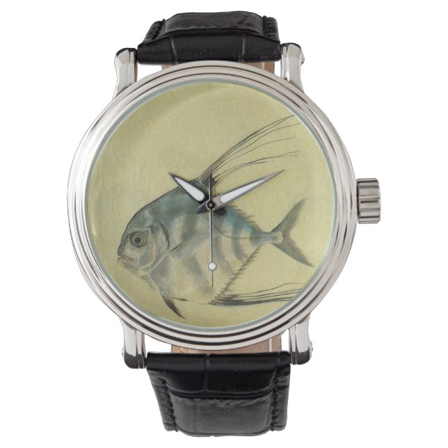  Threadfin Trevally, Afrikaanse Pompano vis Horloge (Voorkant)