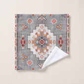 Threads intemporels : Patrimoine Boho Geometry mar (Gant de toilette)