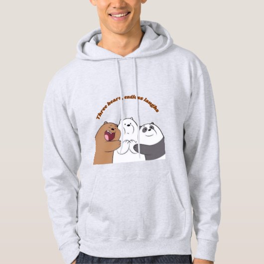 Three Bears Fun – Cute Clothing Design Hoodie (Voorkant)