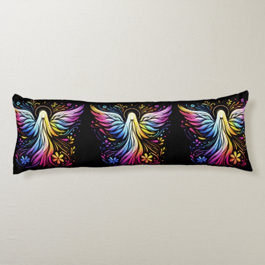 Three Beautiful Angel On the Back and Front of a Lichaamskussen (Achterkant)