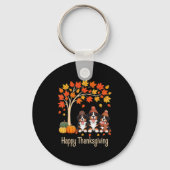 Three Bernese Mountain Dogs Fall Tree Happy Thanks Sleutelhanger (Voorkant)