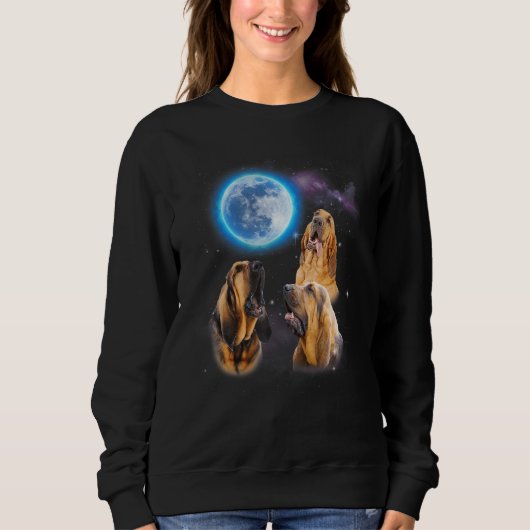 Three Bloodhound Howling At Moon   Dog  Costume Trui (Voorkant)
