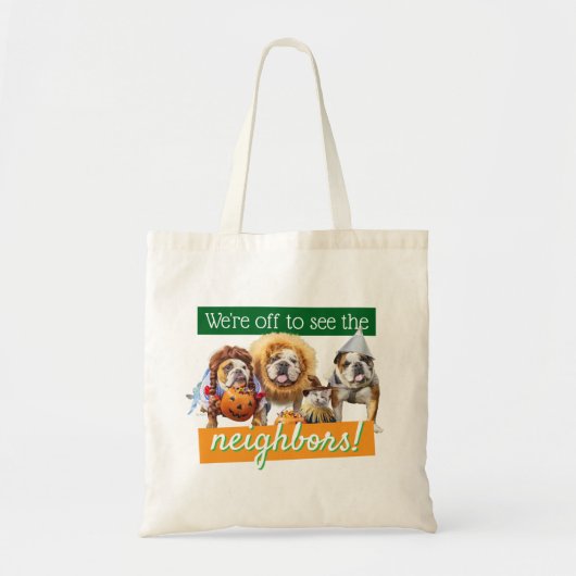 Three Bulldogs in Costumes Tote Bag (Voorkant)