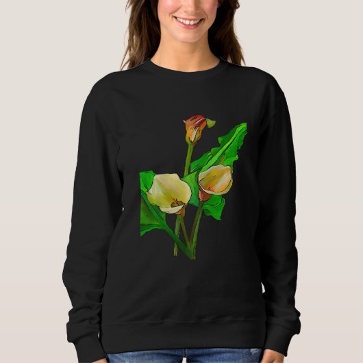 Three Calla Lilies Black Outline Trui (Voorkant)