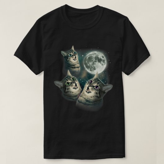 Three Cat Moon Meme Galaxy Kitten Art T-shirt (Design voorkant)