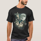 Three Cat Moon Meme Galaxy Kitten Art T-shirt (Voorkant)