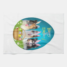 Three Collie Bunny Theedoek