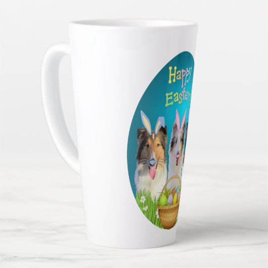 Three Collie Easter latte mug (Angle gauche)