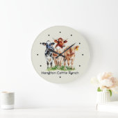 Three Cows Humorous Personalized Grote Klok (Huis)