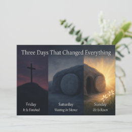 Three Days That Changed Everything Easter Card Feestdagenkaart