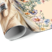 Three Dogs in Wildflowers Seamless Cadeaupapier (Rol Hoek)