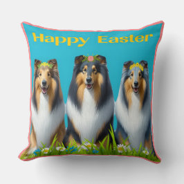 Three Easter Collies Kussen