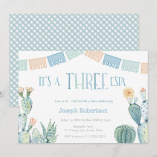 Three-esta - Mexicaans Fiesta Jongen 3e Verjaardag Kaart