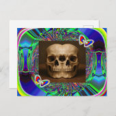 Three eyed alien skull briefkaart (Voorkant / Achterkant)