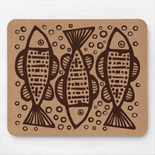 Three Fish - Kartonnen Doos Tekst Muismat (Voorkant)