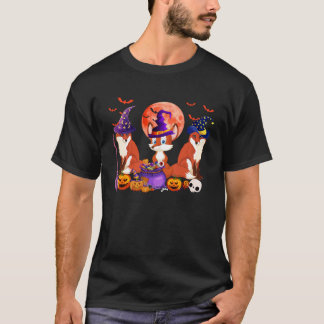 Three Foxes Costume Halloween Witch Horror Pumpki T-shirt