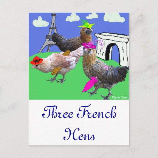 Three French Hens Briefkaart (Voorkant)