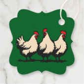 Three French Hens Cut-Out Stencil-Style 4 Bedankjes Labels (Achterkant)