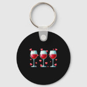 Three Gles Of Wine Valentine's Day Couple Funny Dr Sleutelhanger (Voorkant)