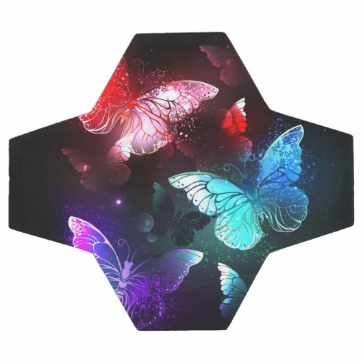 Three Glowing Butterflies on night background (Plat)