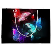 Three Glowing Butterflies on night background Groot Cadeauzakje (Achterkant)