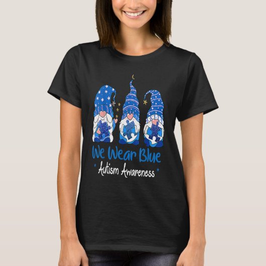 Three Gnomes Holding Blue Puzzle Autism Awareness T-shirt (Voorkant)