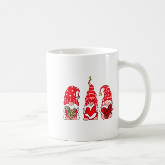 Three Gnomes Holding Heart Leopard Happy Valentine Koffiemok (Rechts)