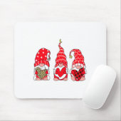 Three Gnomes Holding Heart Leopard Happy Valentine Muismat (Met muis)