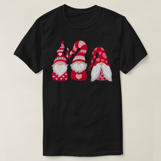 Three Gnomes Holding Heart Leopard Happy Valentine T-shirt (Design voorkant)
