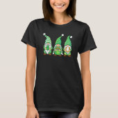 Three Gnomes Lucky Shamrock St Patrick's Day Gnome T-shirt (Voorkant)