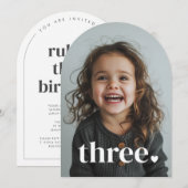 Three Heart Arched Foto 3e Verjaardag Kaart (Voorkant / Achterkant)