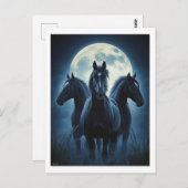 Three Horse Moon Briefkaart (Voorkant / Achterkant)